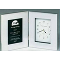 Polished Silver Aluminum Clock w/ Black Aluminum Engraving Plate
